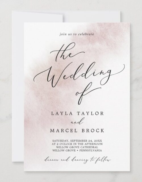 Watercolor Wash | Blush The Wedding Of Invitation