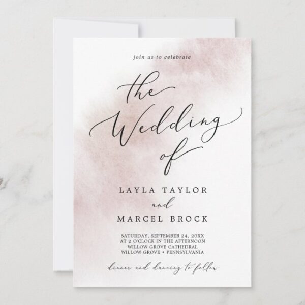Watercolor Wash | Blush The Wedding Of Invitation