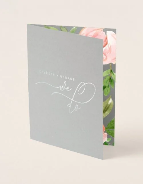 We do floral watercolor and real foil wedding foil card