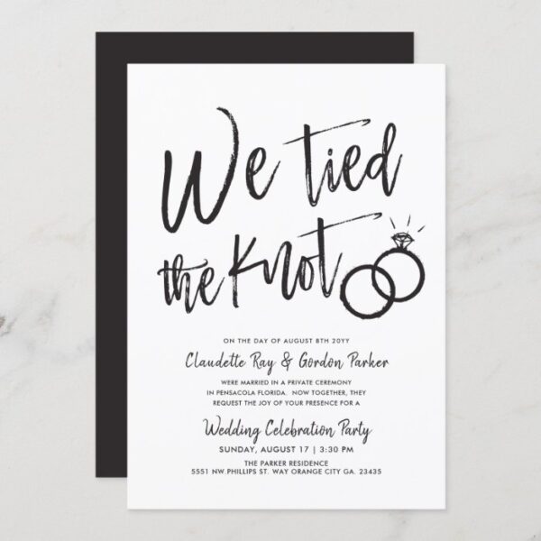 We Tied the Knot | Post Wedding Party Invitation