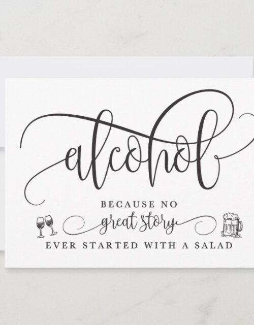 Wedding Alcohol Bar Sign Invitation