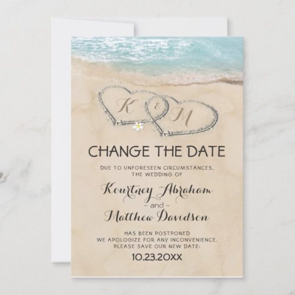 Wedding Change The Date Tropical Beach Save The Date