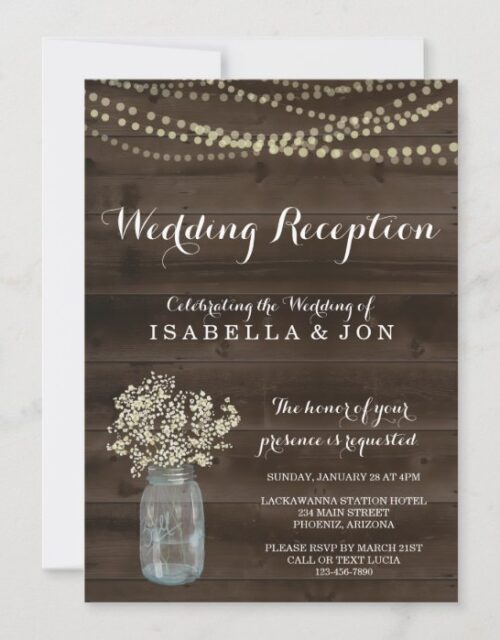 Wedding Reception Only Invitation | Rustic