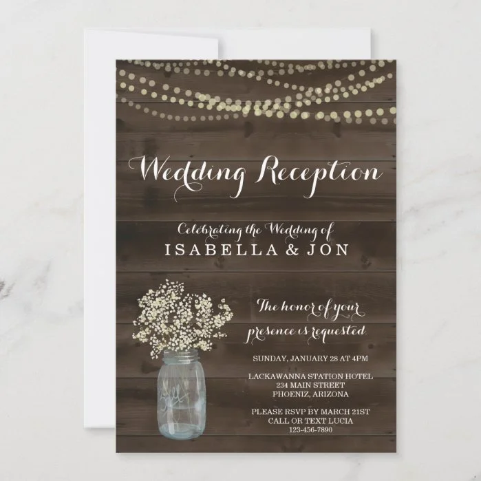 Wedding Reception Only Invitation | Rustic
