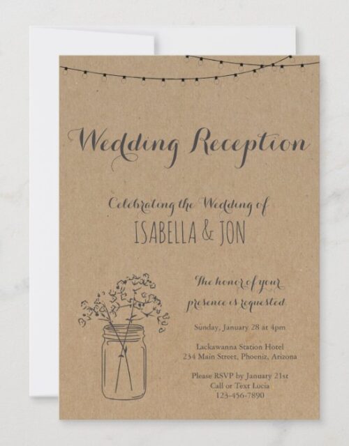 Wedding Reception Only | Rustic Kraft Paper Invitation