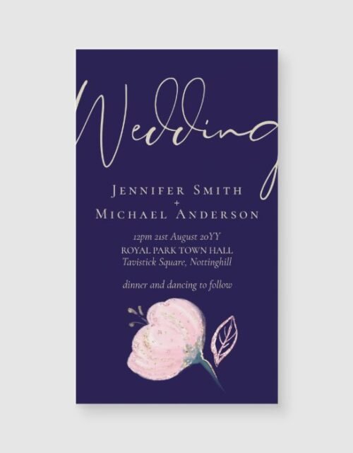 Wedding Rose Gold Navy Blue