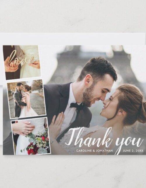 Wedding Thank You Photo Collage 5x7 Postcard