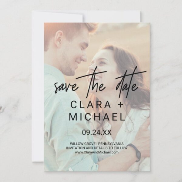 Whimsical Calligraphy | Photo Save the Date Card
