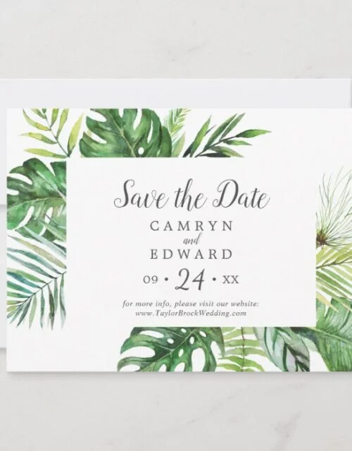 Wild Tropical Palm Save The Date