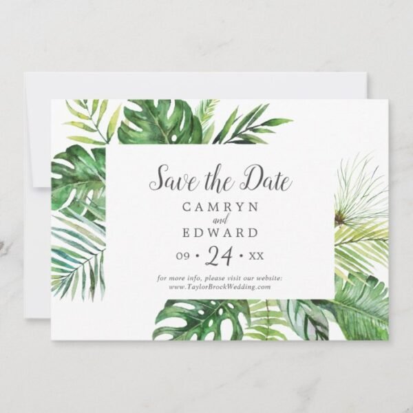 Wild Tropical Palm Save The Date