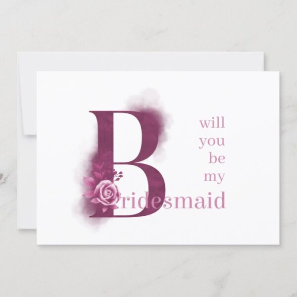 Will you be my Bridesmaid Purple Floral Letter Invitation