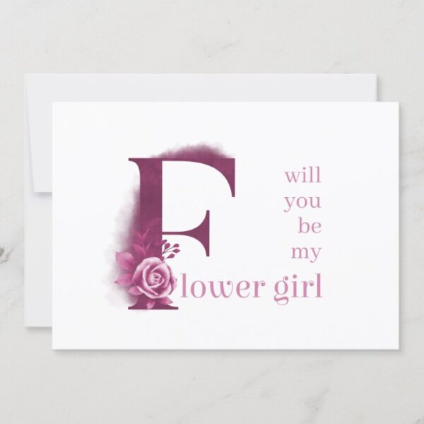 Will you be my Flower Girl Purple Floral Letter Invitation