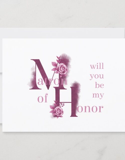 Will you be my Matron of Honor Purple Floral Invitation