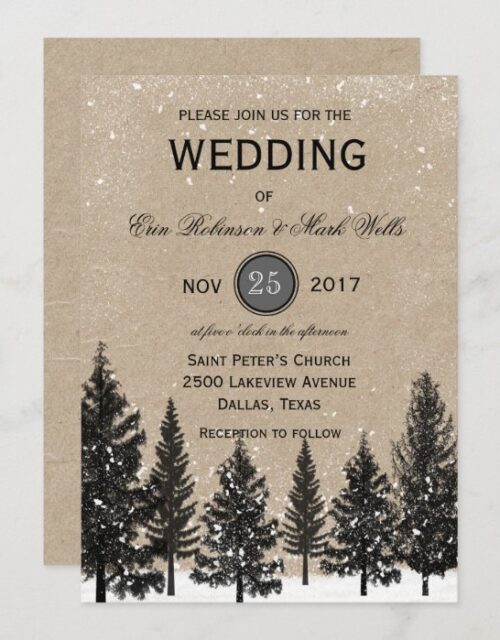 Winter Forest Woodland Wedding Invitation