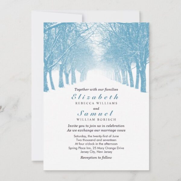Winter Trees Avenue Wedding Invitation