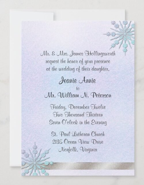 Winter Wedding Invitation