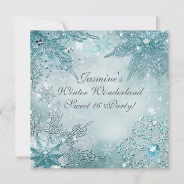 Winter Wonderland Magical Snowflakes Invitation