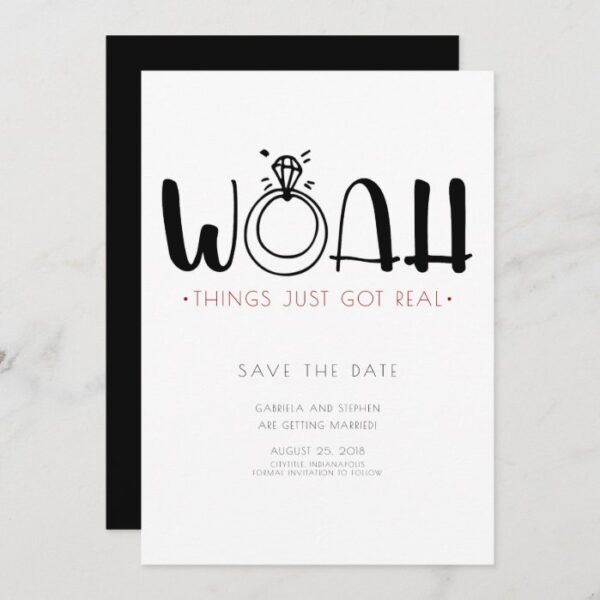 Woah This Just Got Real | Funny Save the Date Invitation